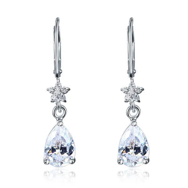 2 Carat 925 Sterling Silver Dangle Bridal Wedding Bridesmaid Earrings Jewelry XFE8108