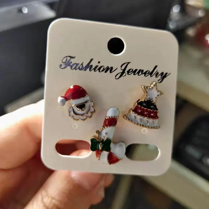 3Pcs Christmas Holiday Themed Enamel Brooch Pins Set