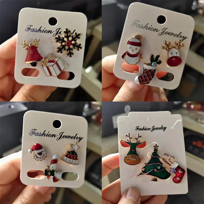 3Pcs Christmas Holiday Themed Enamel Brooch Pins Set