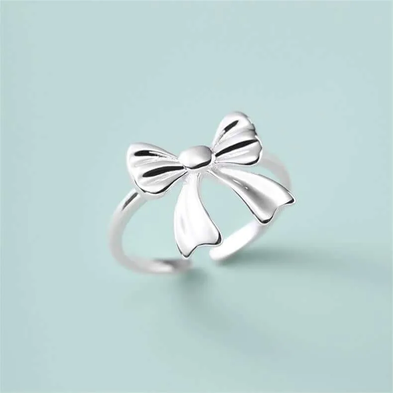 925 Sterling Silver Ribbon Tassel Plain Ring