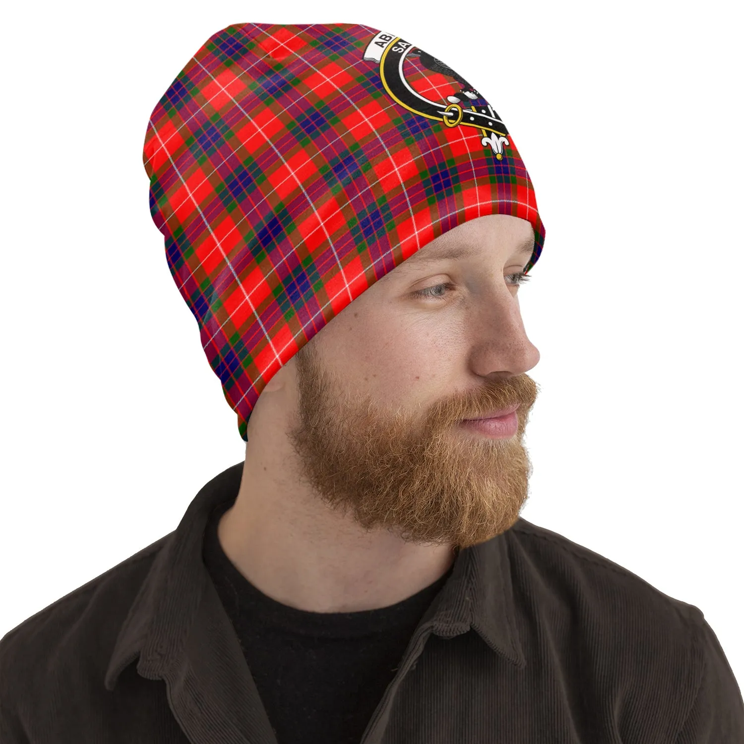 Abernethy Tartan Beanies Hat with Family Crest