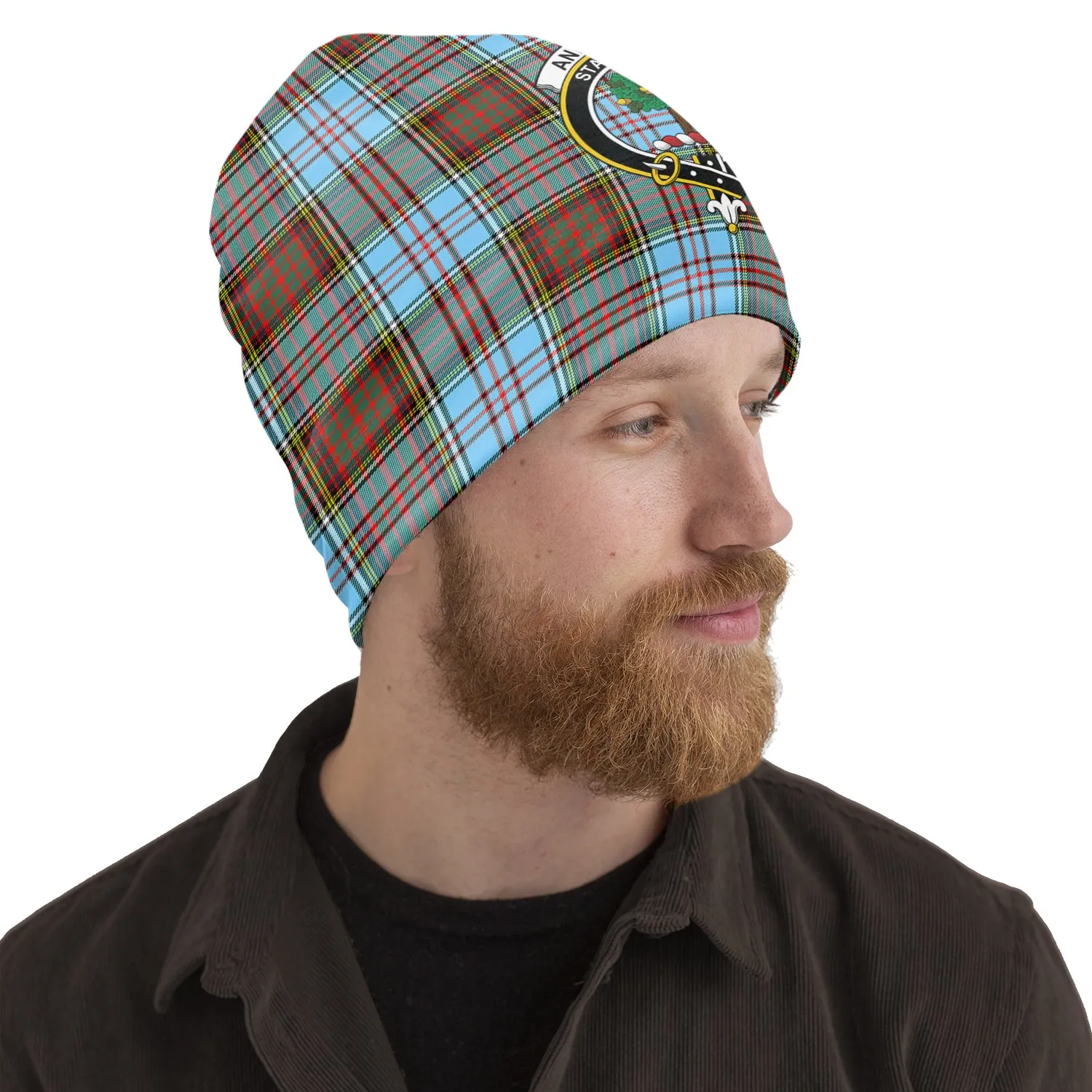 Anderson Ancient Tartan Beanies Hat with Family Crest