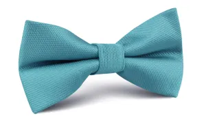 Aqua Blue Malibu Weave Bow Tie