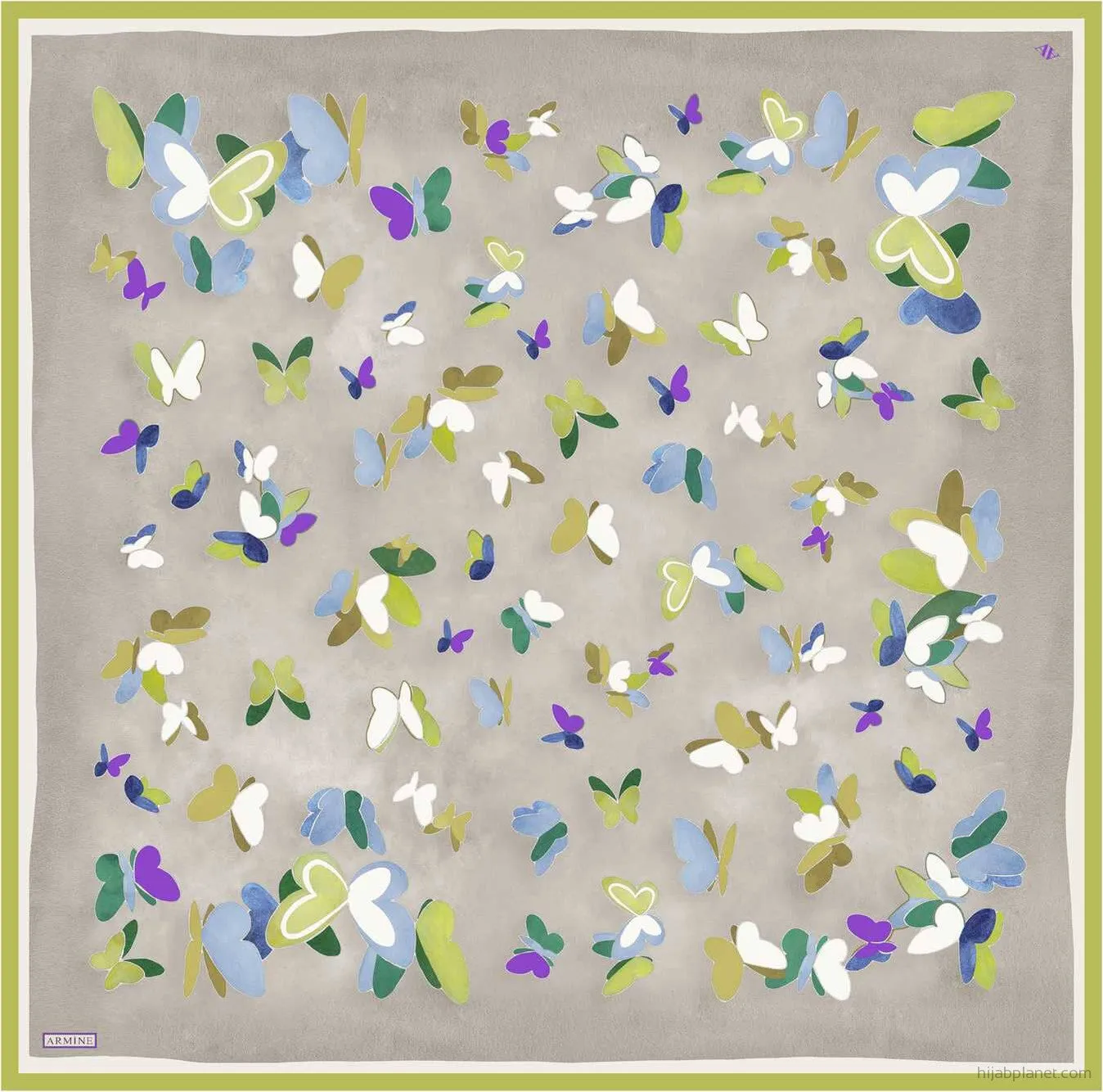 Armine Butterfly Print Silk Scarf #5