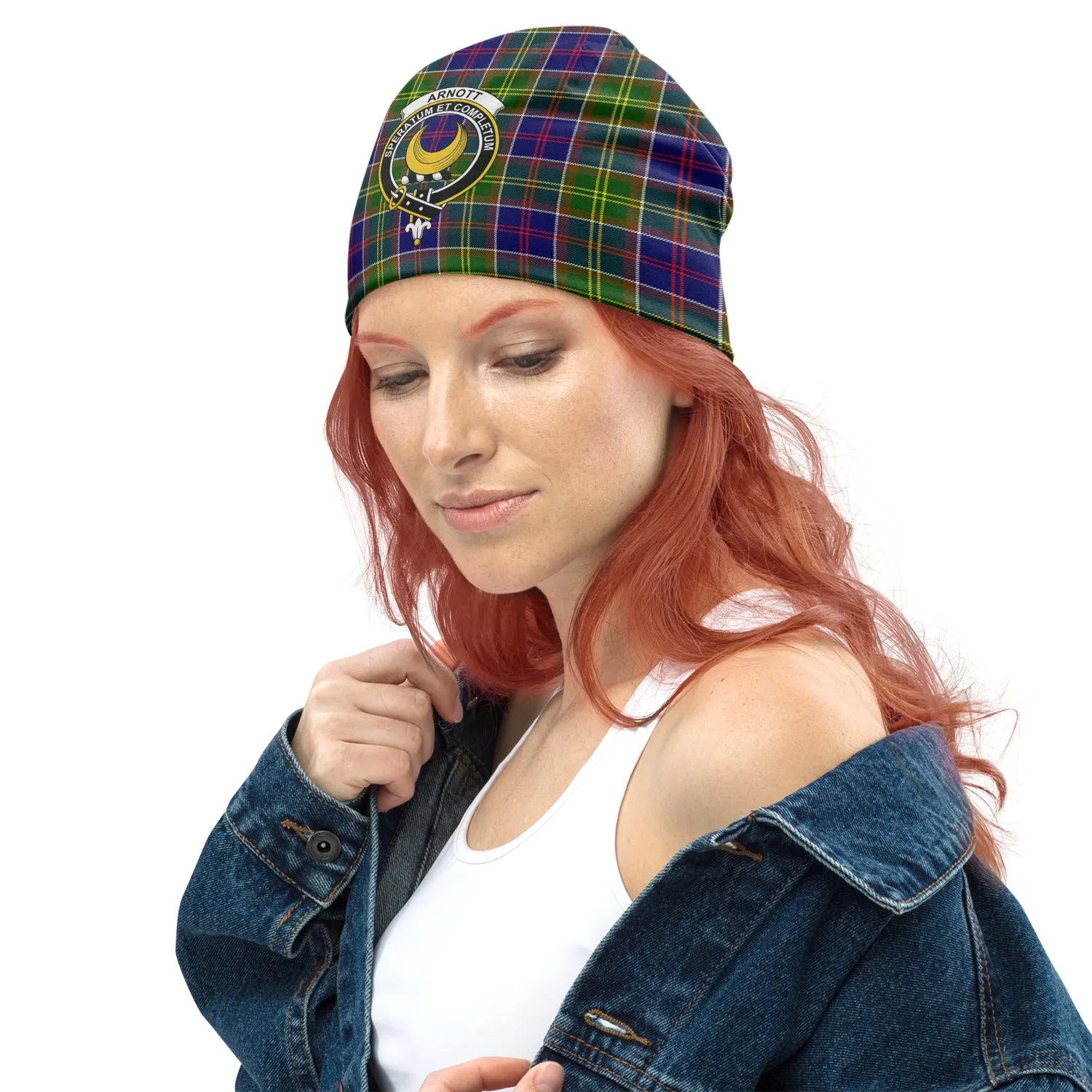 Arnott Tartan Beanies Hat with Family Crest