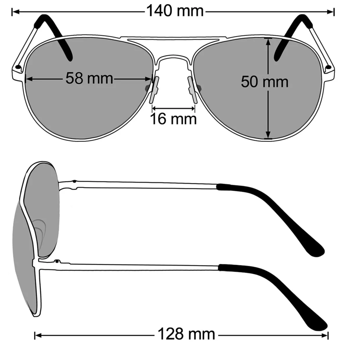 Aviator Sunglasses Classic - Non-Polarized - Gold Frame - Emerald