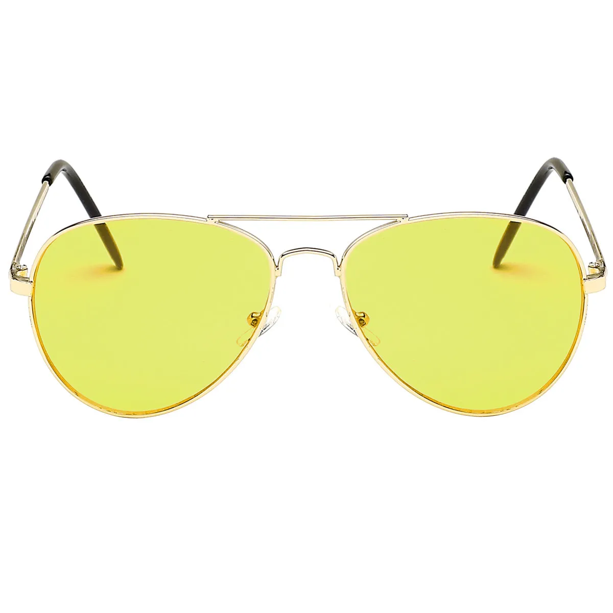 Aviator Sunglasses Classic - Non-Polarized - Gold Frame - Yellow