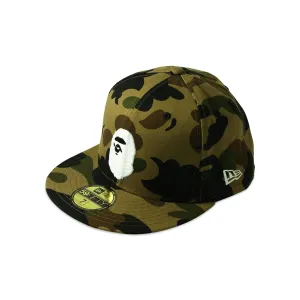 BAPE New Era 59 Fifty 1st Camo Ape Head Cap Green