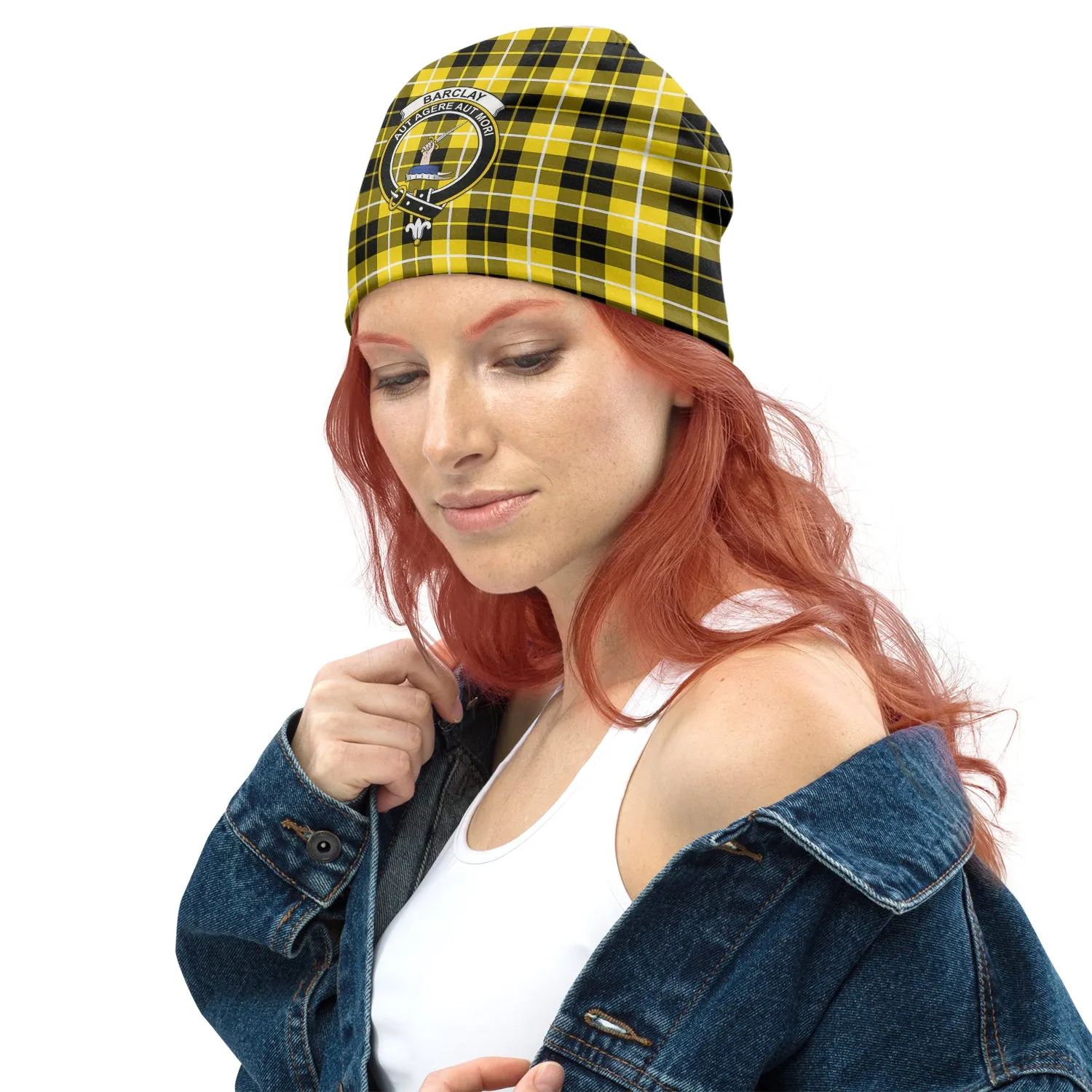 Barclay Dress Modern Tartan Beanies Hat with Family Crest