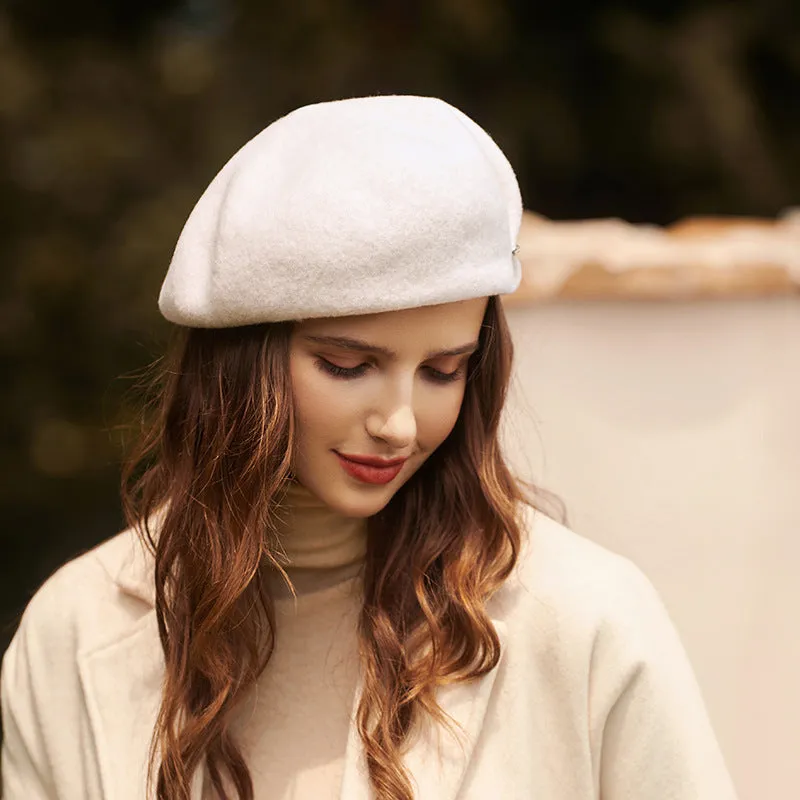 Beret wool hat female autumn and winter vintage painter hat big head circumference versatile warm hat