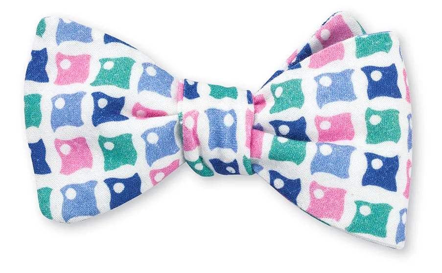 Blue/Pink Hemlock Medallions Bow Tie - B5027