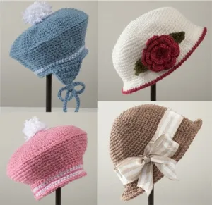 Bonnets and Berets Crochet Pattern