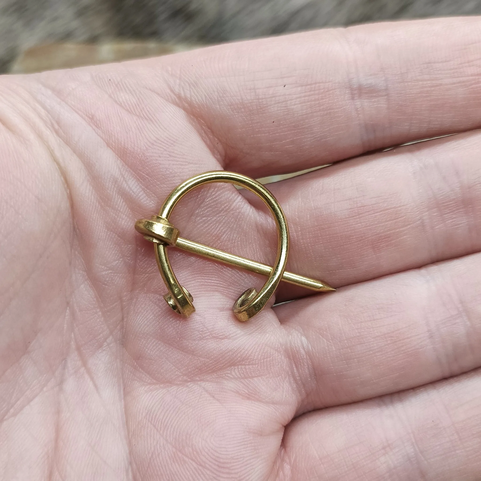 Brass Clothes Pin / Cloak Pin / Fibula