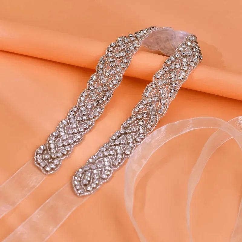 Bridal Waist Belt With Rhinestone Decor For Women's Dress