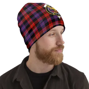 Broun Modern Tartan Beanies Hat with Family Crest