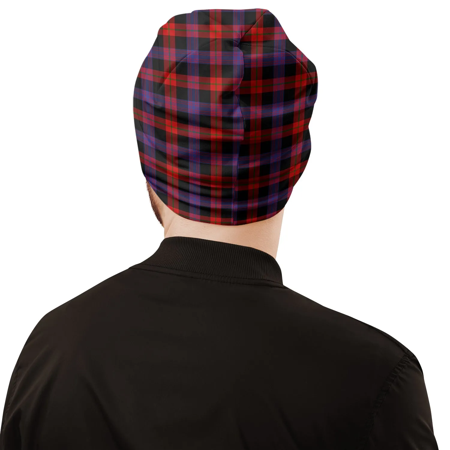 Broun Modern Tartan Beanies Hat with Family Crest