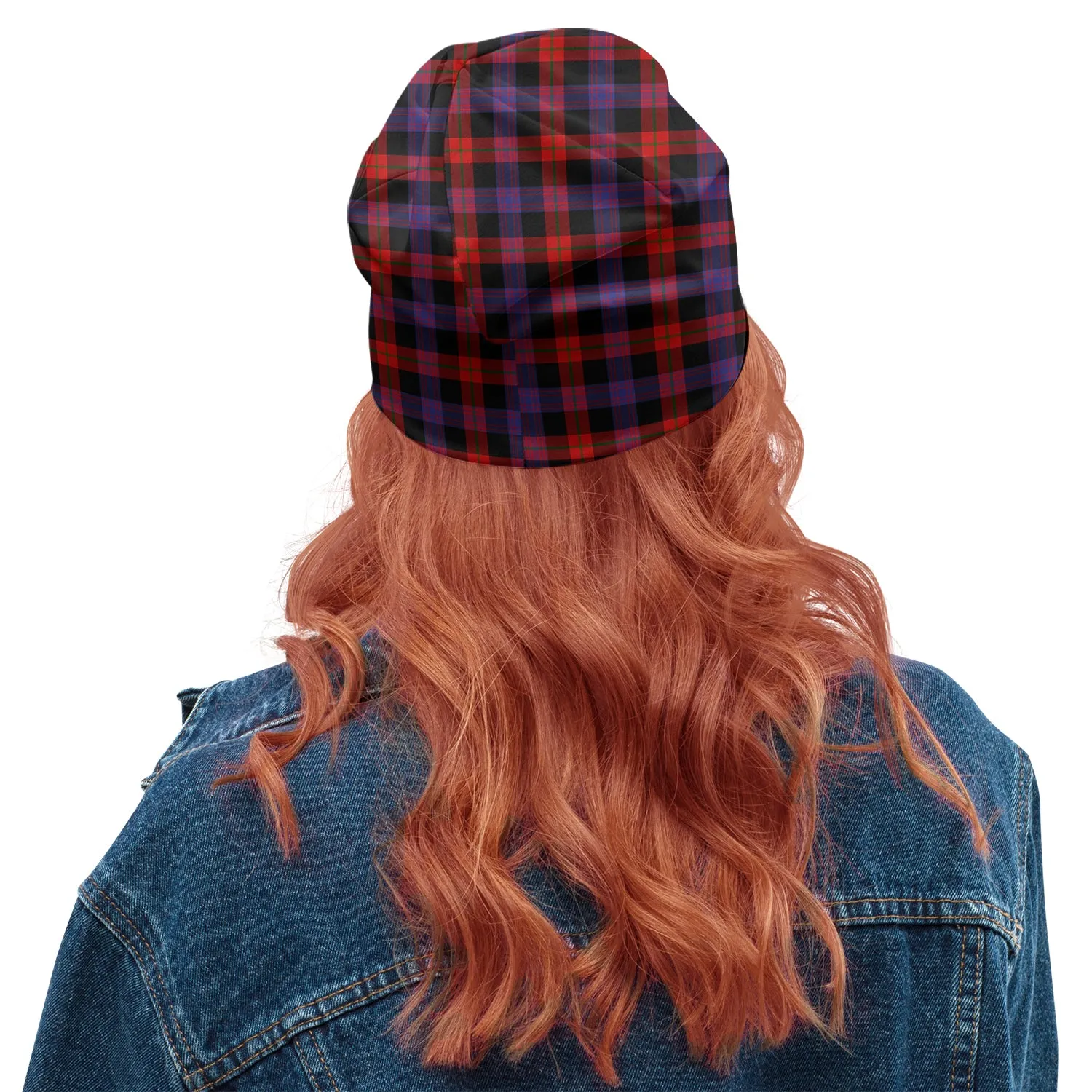 Broun Modern Tartan Beanies Hat with Family Crest