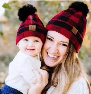 Buffalo Plaid Mommy and Me beanies