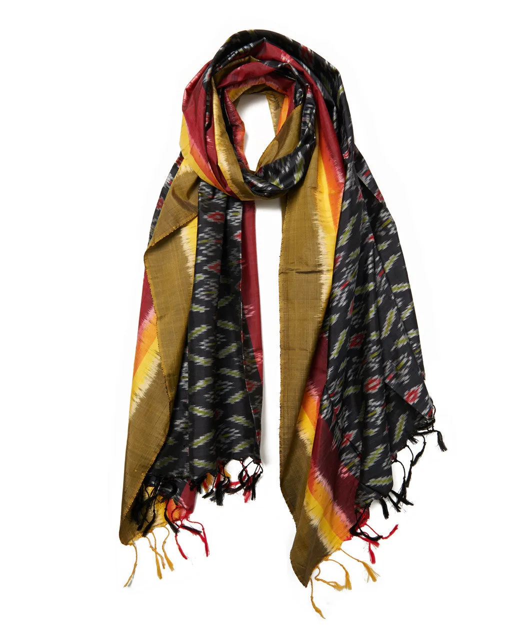 Burma Multi Ikat Silk Scarf