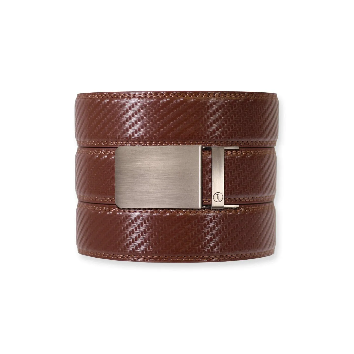 Carbon Chestnut Leather Ratchet Belt & Buckle Set