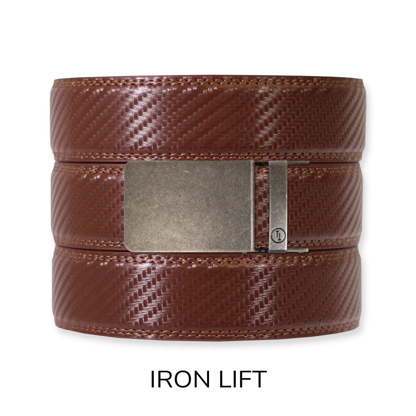 Carbon Chestnut Leather Ratchet Belt & Buckle Set