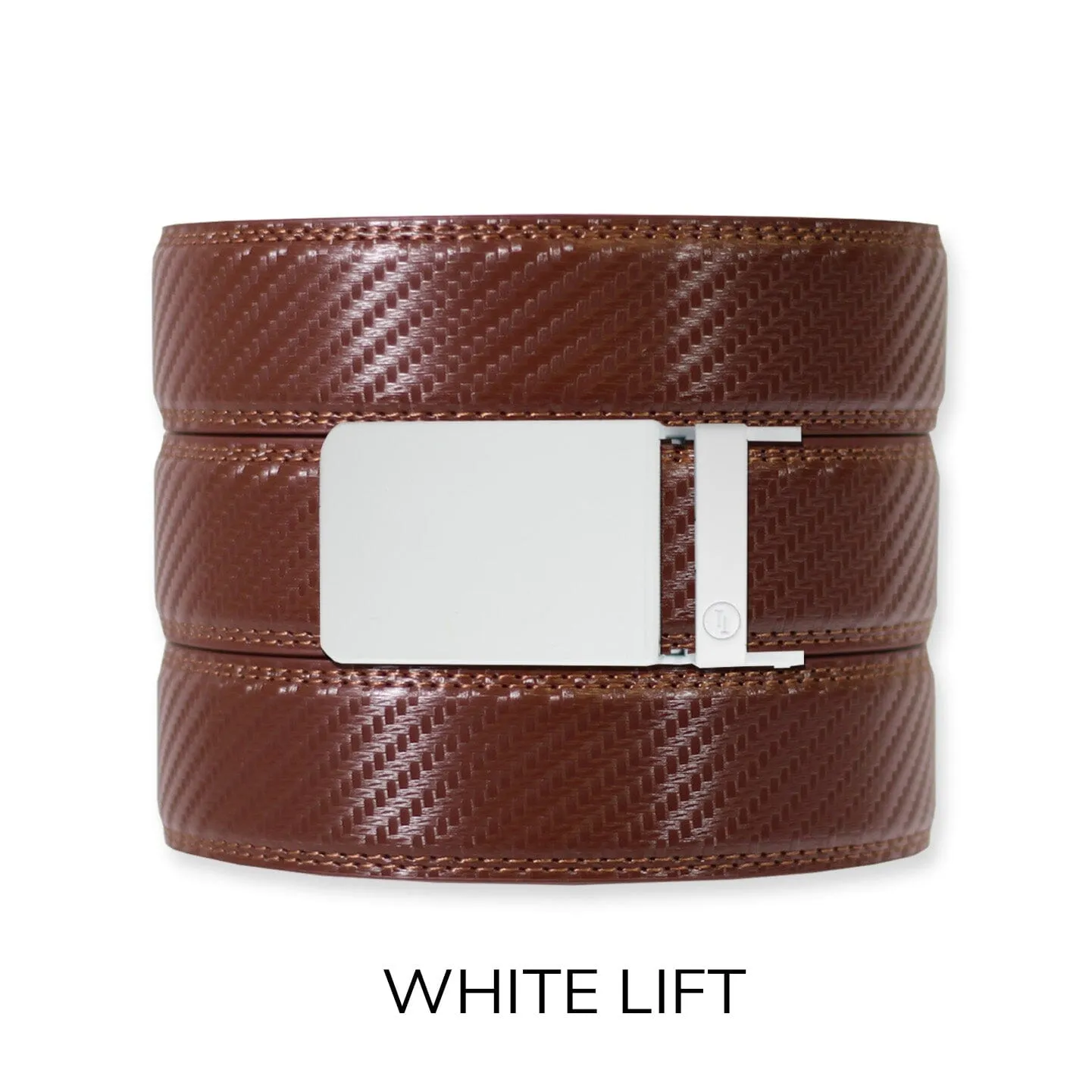 Carbon Chestnut Leather Ratchet Belt & Buckle Set