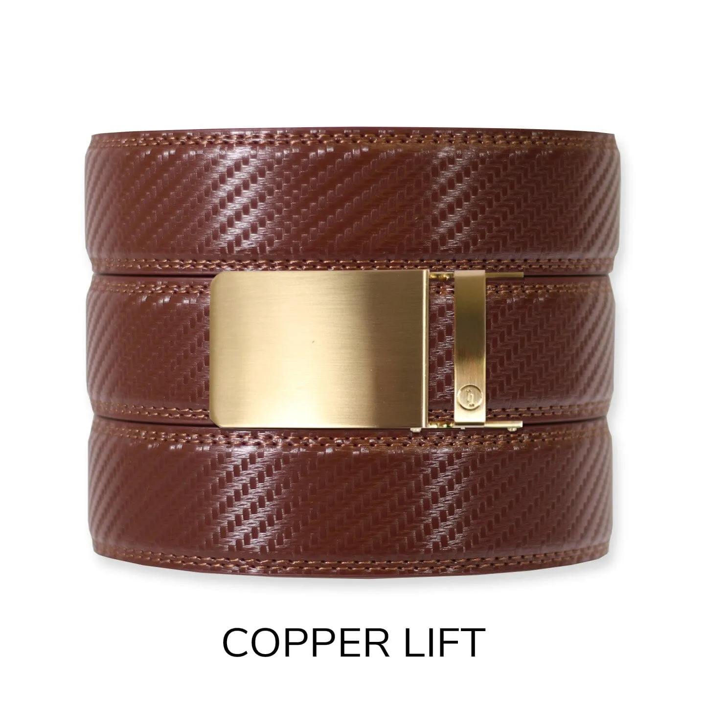 Carbon Chestnut Leather Ratchet Belt & Buckle Set