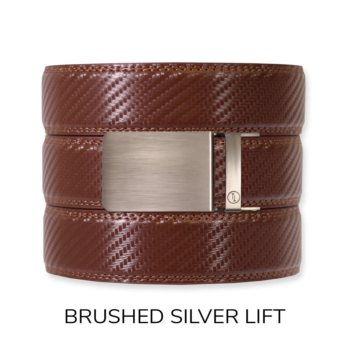 Carbon Chestnut Leather Ratchet Belt & Buckle Set