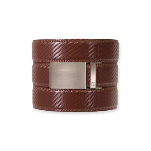 Carbon Chestnut Leather Ratchet Belt & Buckle Set