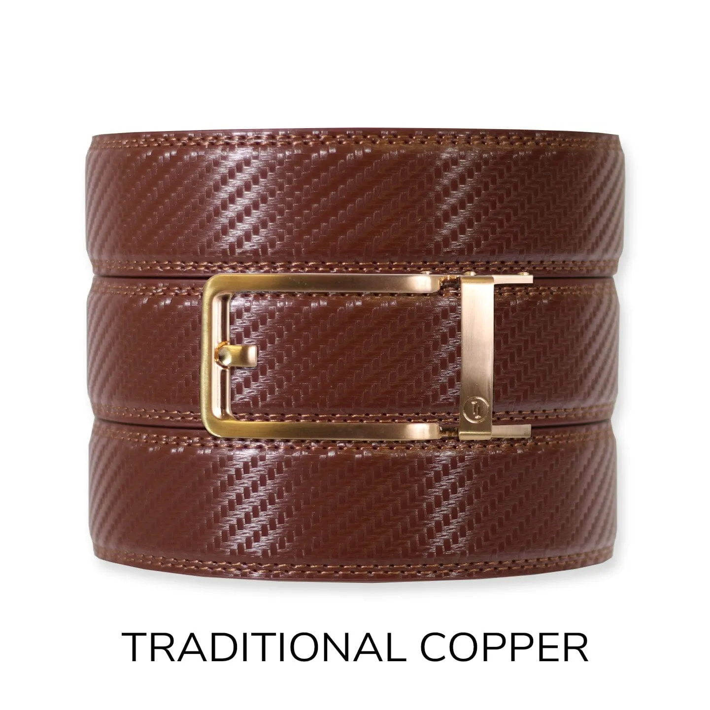 Carbon Chestnut Leather Ratchet Belt & Buckle Set