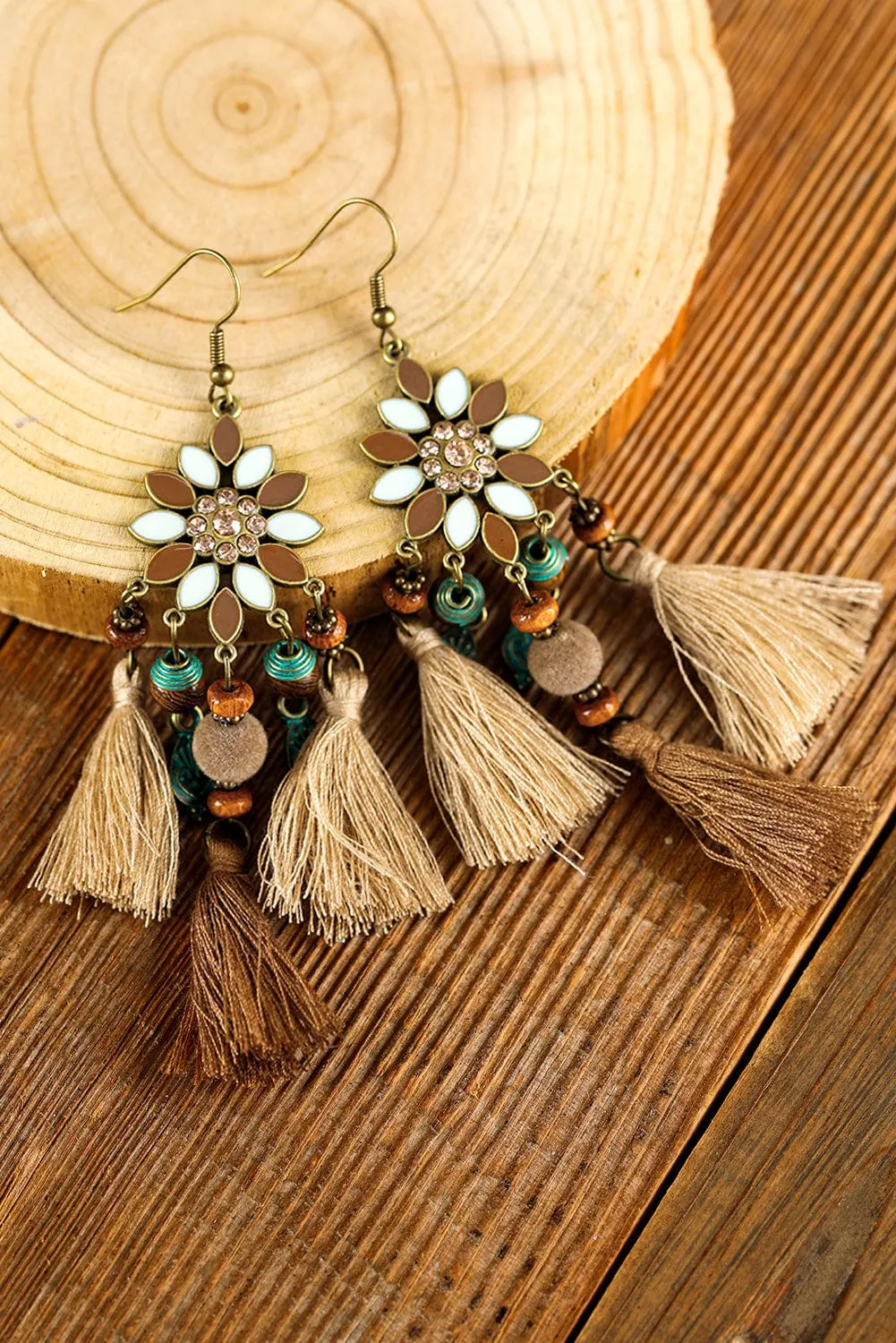 Chestnut Boho Bead Dangle Earrings | PRE ORDER