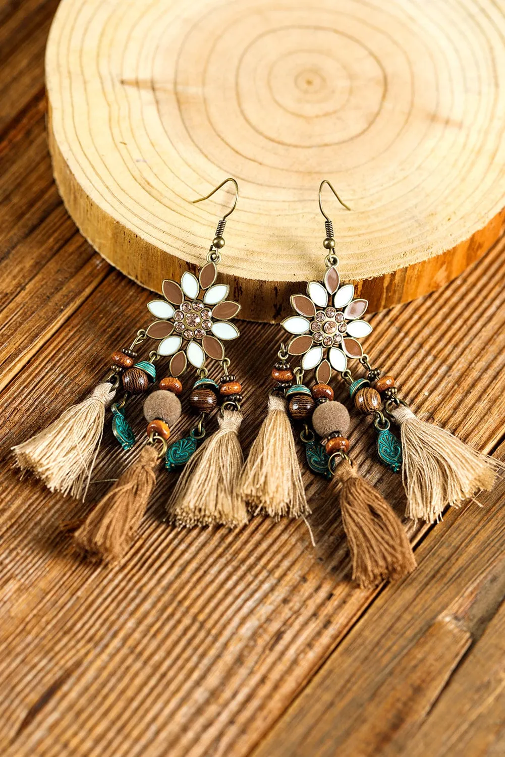 Chestnut Boho Bead Dangle Earrings | PRE ORDER