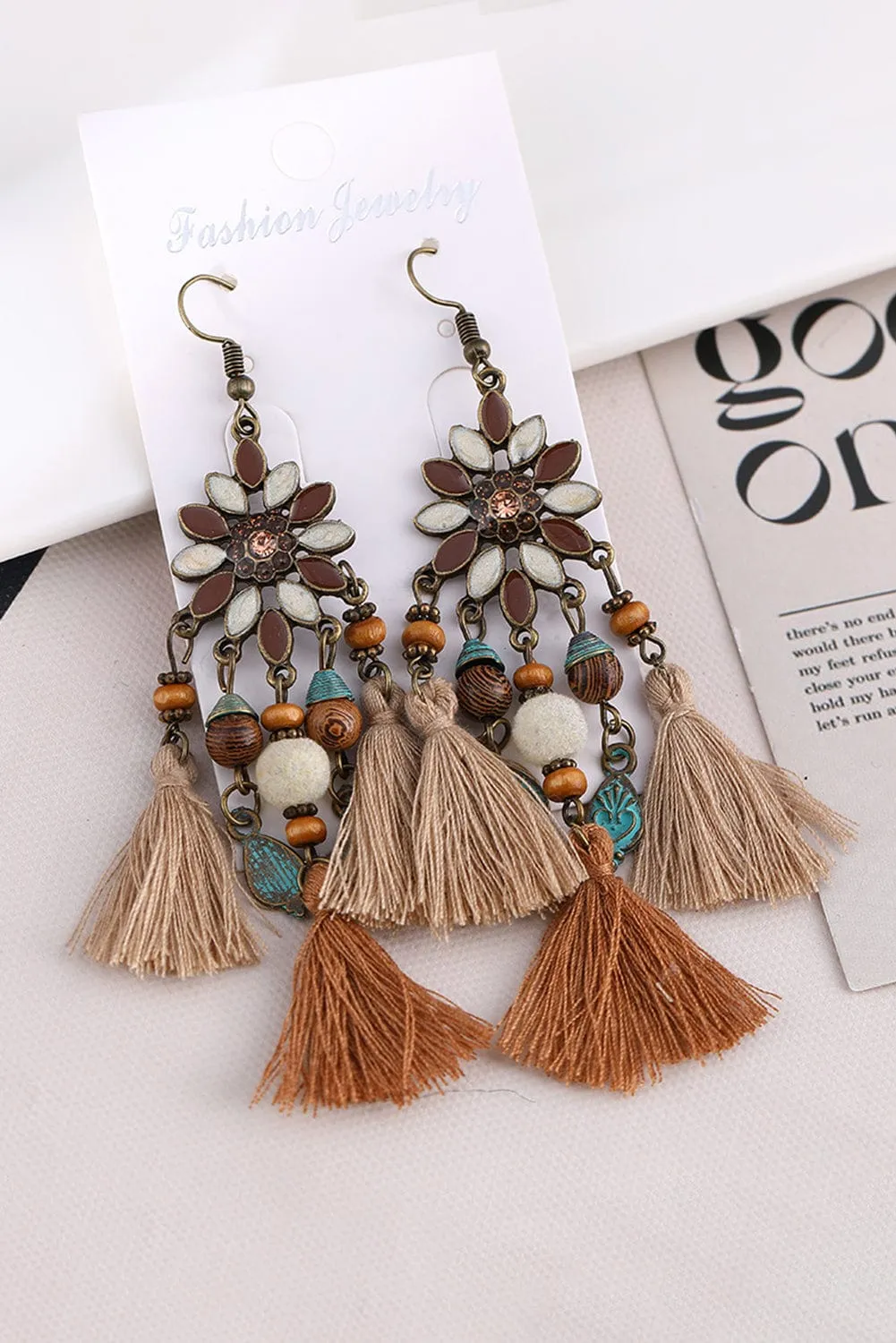 Chestnut Boho Bead Dangle Earrings | PRE ORDER