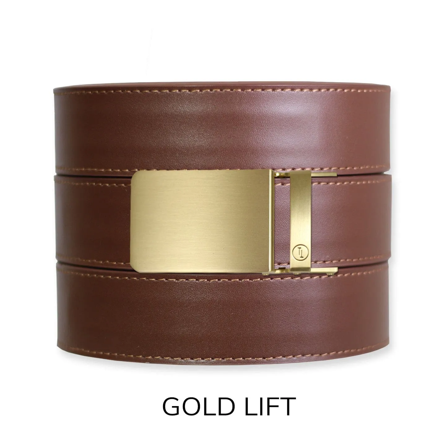 Chestnut Top Grain Leather Ratchet Belt & Buckle Set