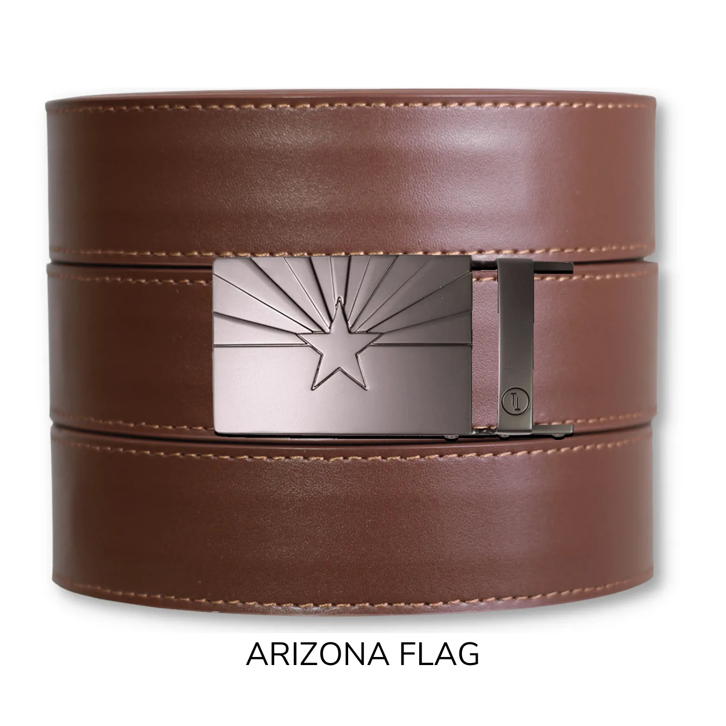 Chestnut Top Grain Leather Ratchet Belt & Buckle Set