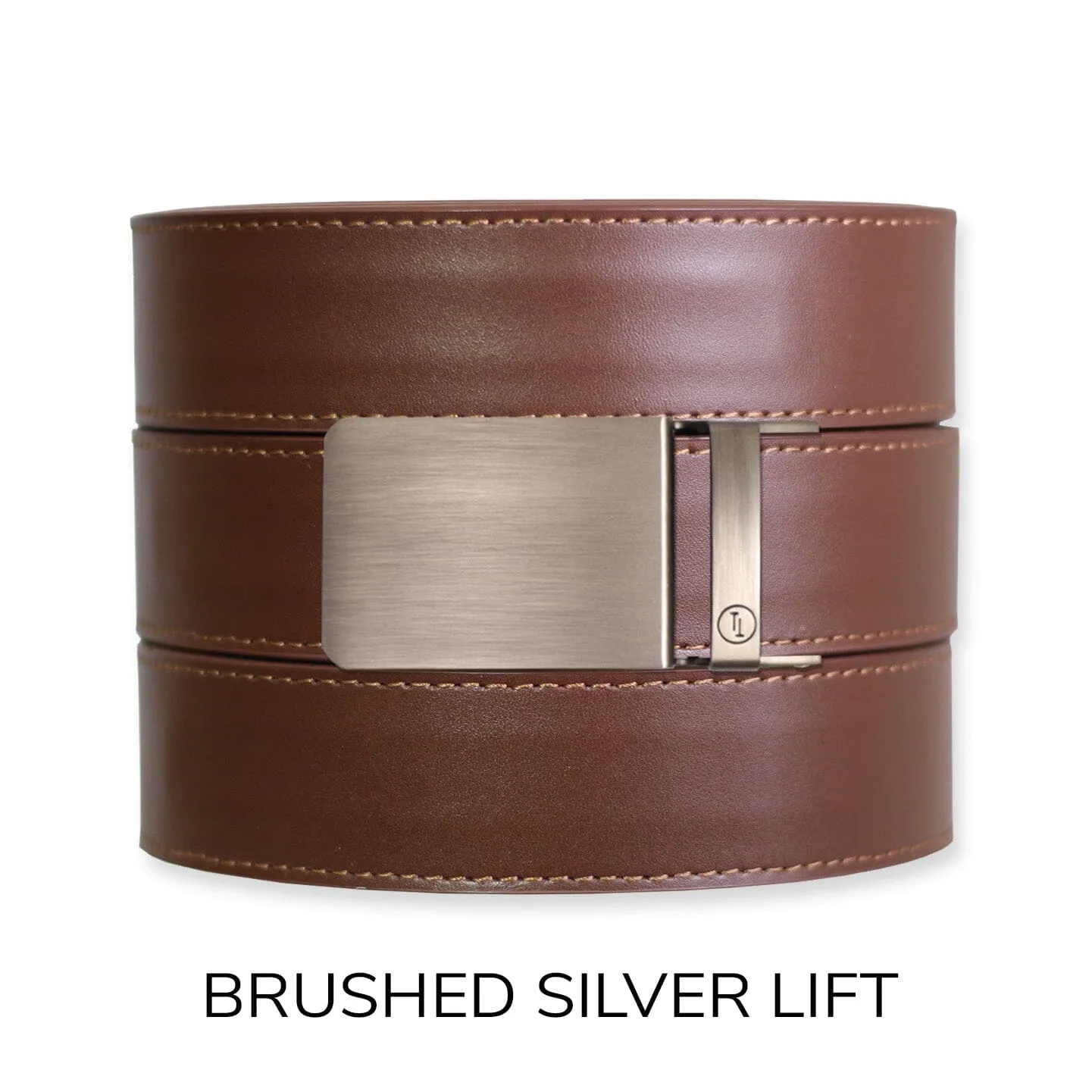 Chestnut Top Grain Leather Ratchet Belt & Buckle Set