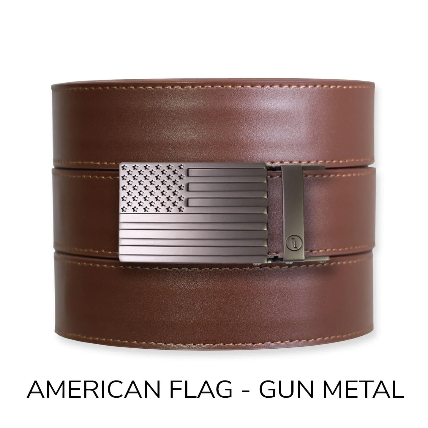 Chestnut Top Grain Leather Ratchet Belt & Buckle Set