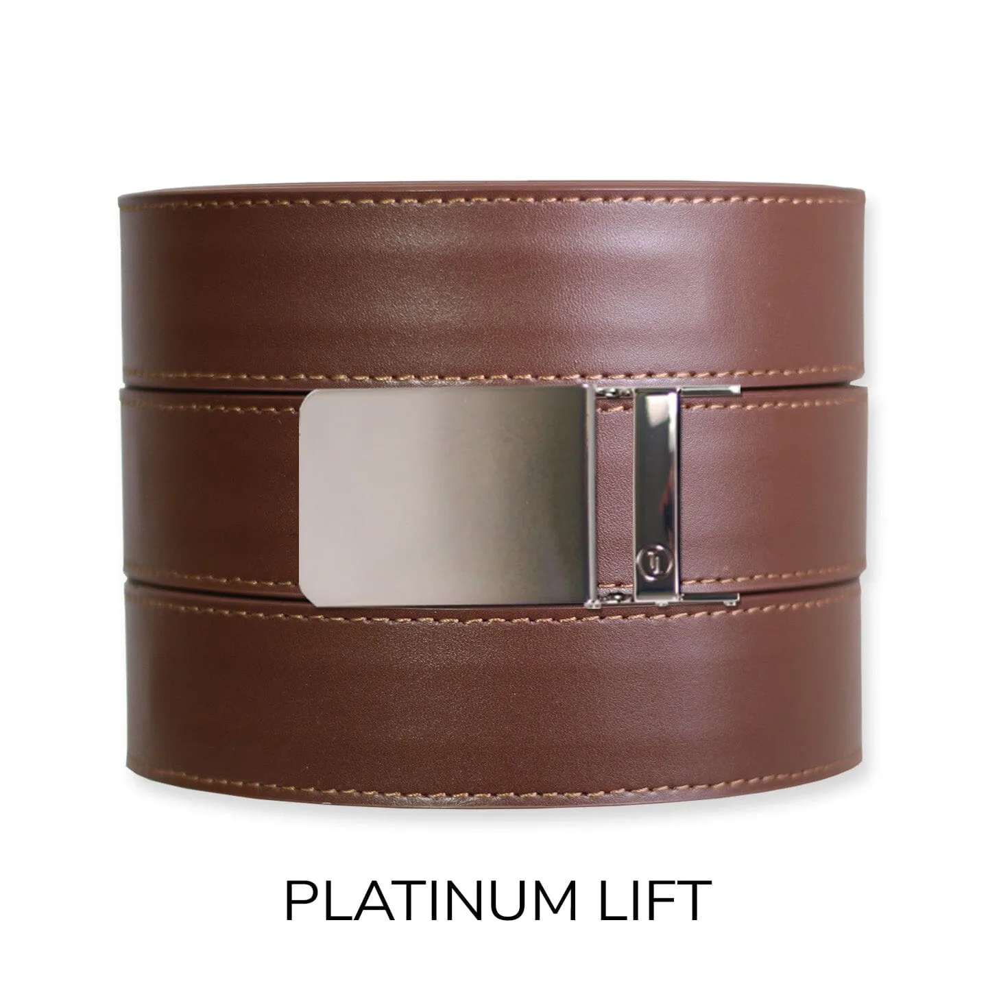 Chestnut Top Grain Leather Ratchet Belt & Buckle Set