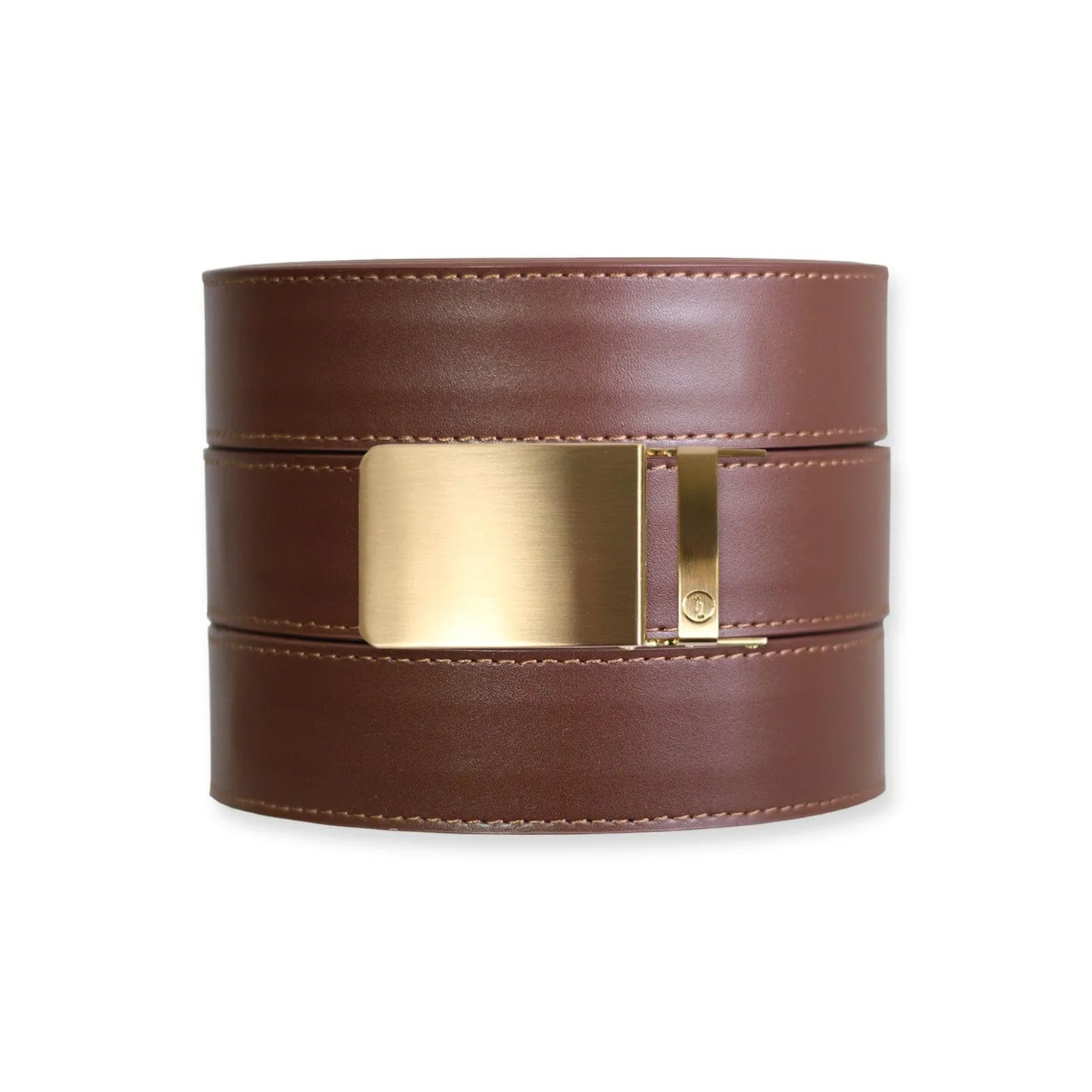 Chestnut Top Grain Leather Ratchet Belt & Buckle Set