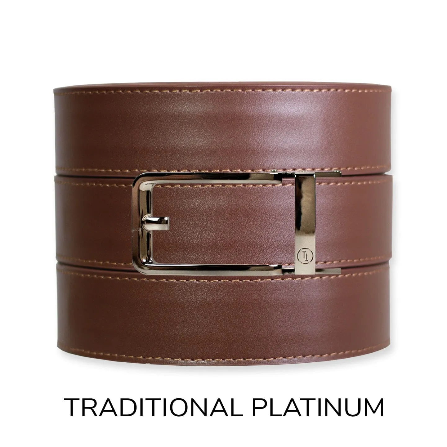 Chestnut Top Grain Leather Ratchet Belt & Buckle Set