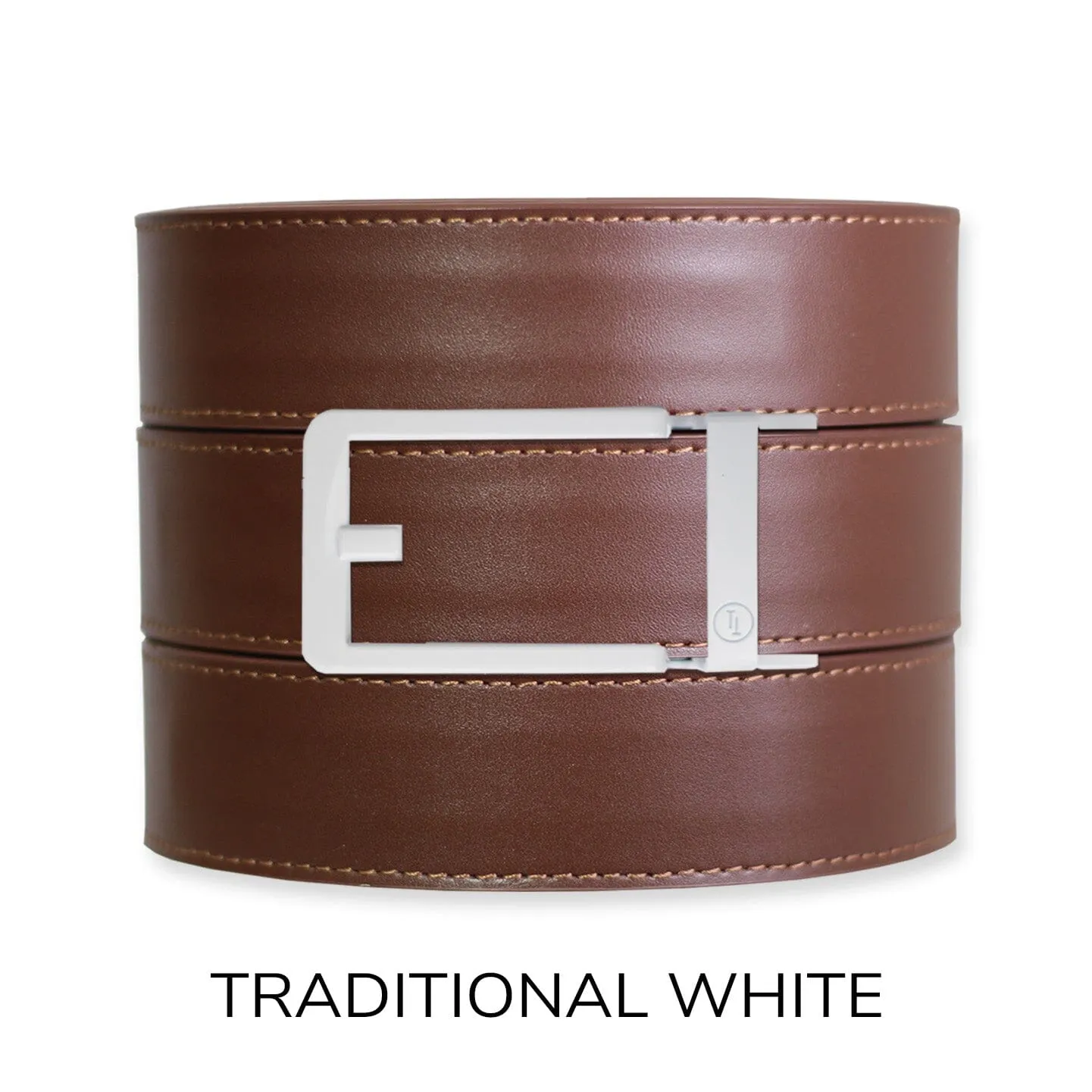 Chestnut Top Grain Leather Ratchet Belt & Buckle Set