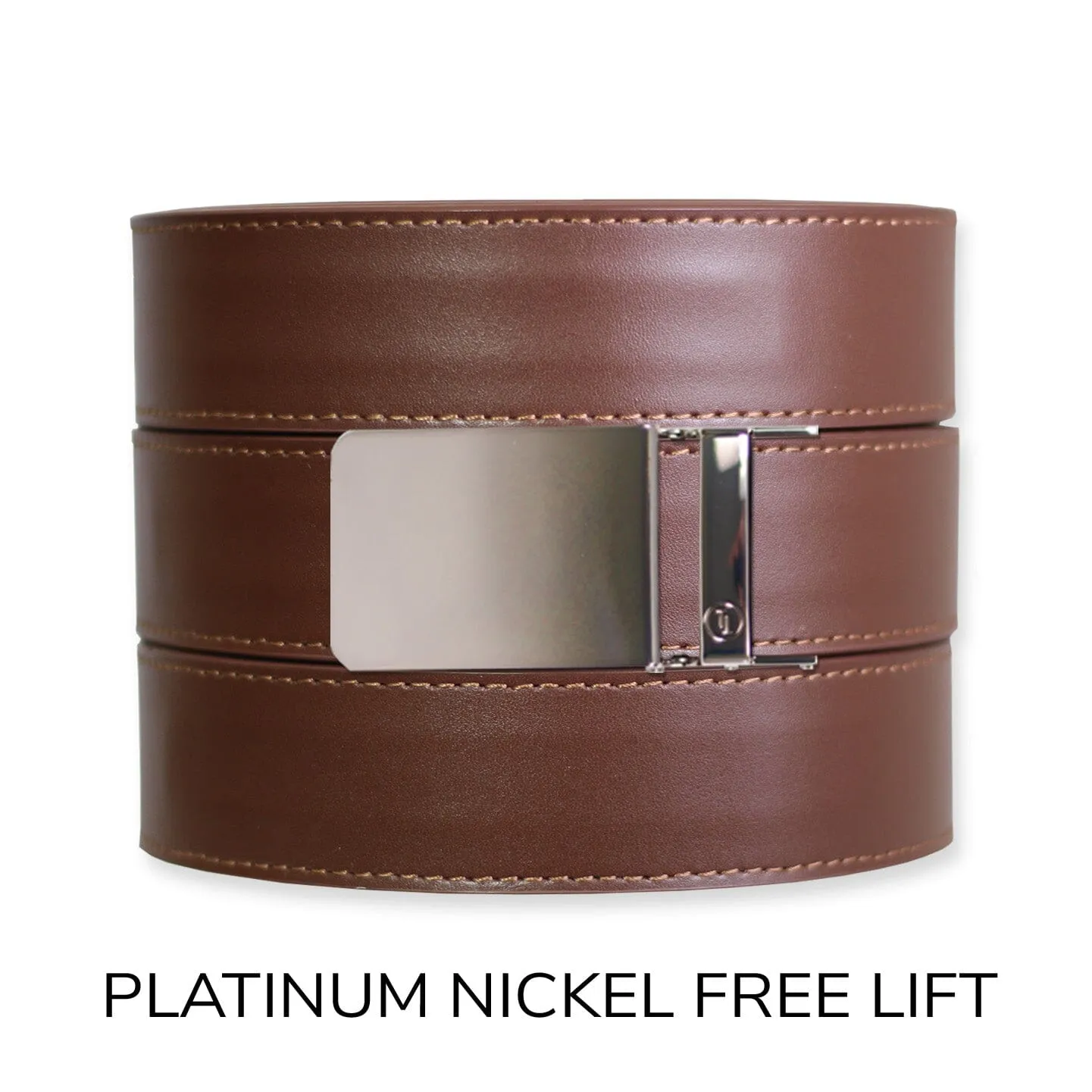 Chestnut Top Grain Leather Ratchet Belt & Buckle Set