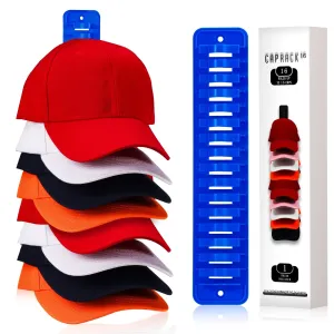 classic Hat Organizer for Baseball Caps Hat Rack for Wall and Door Hat Storage Organizer 1 Pack Blue