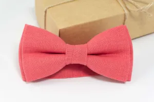 Coral color bow tie | coral mens tie