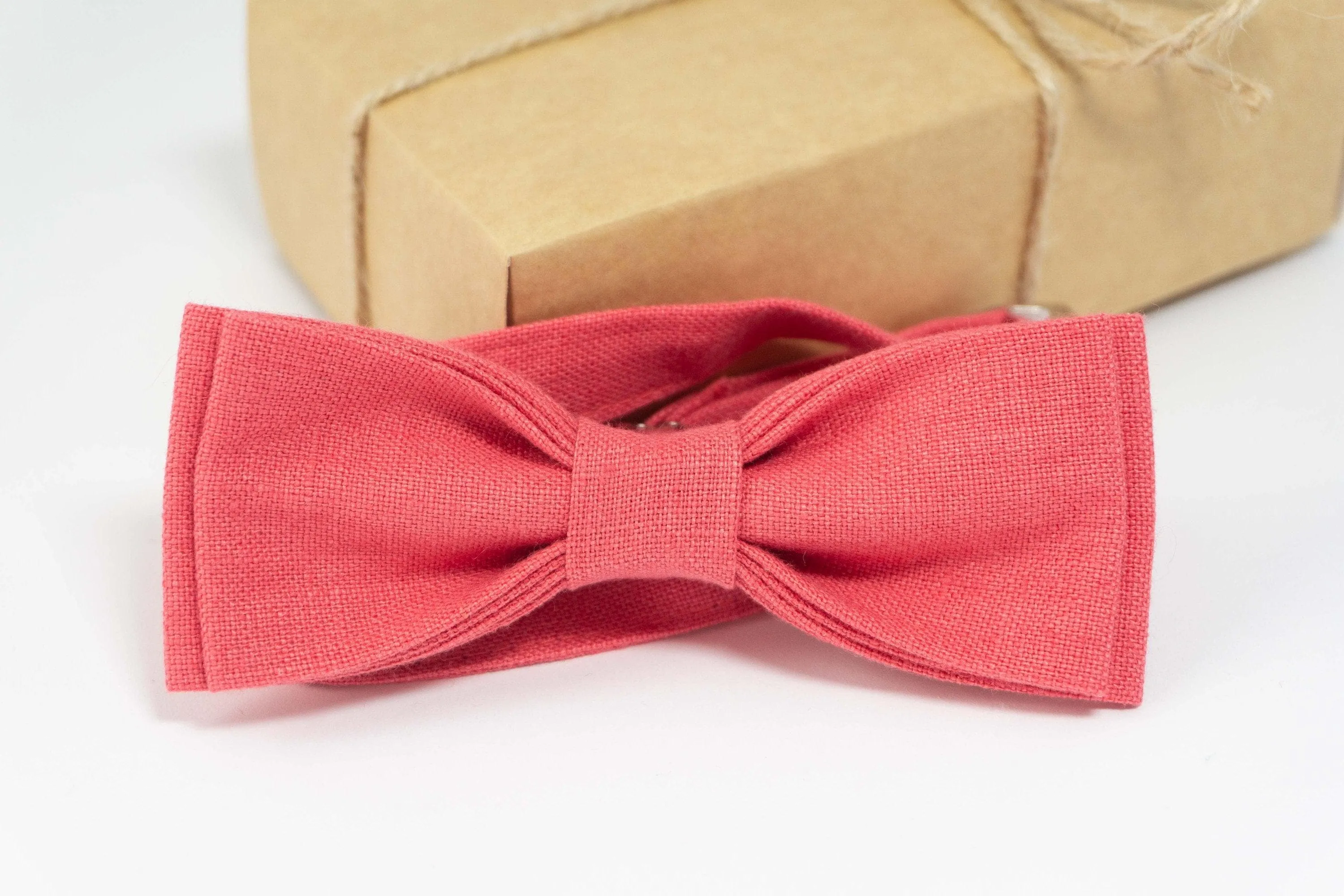 Coral Wedding Bow Tie - Elegant Groom & Groomsmen Accessory