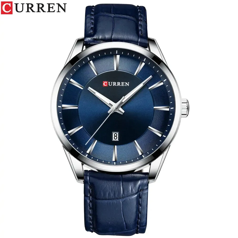 CURREN Quartz Watches for Men Leather Strap Male Wristwatches Top Luxury Brand Business Men's Clock  45 Mm Reloj Hombres