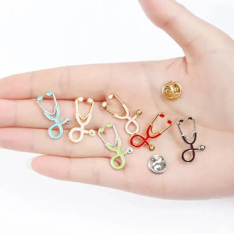 Doctors Nurses Medics Mini Stethoscope Brooches Pins