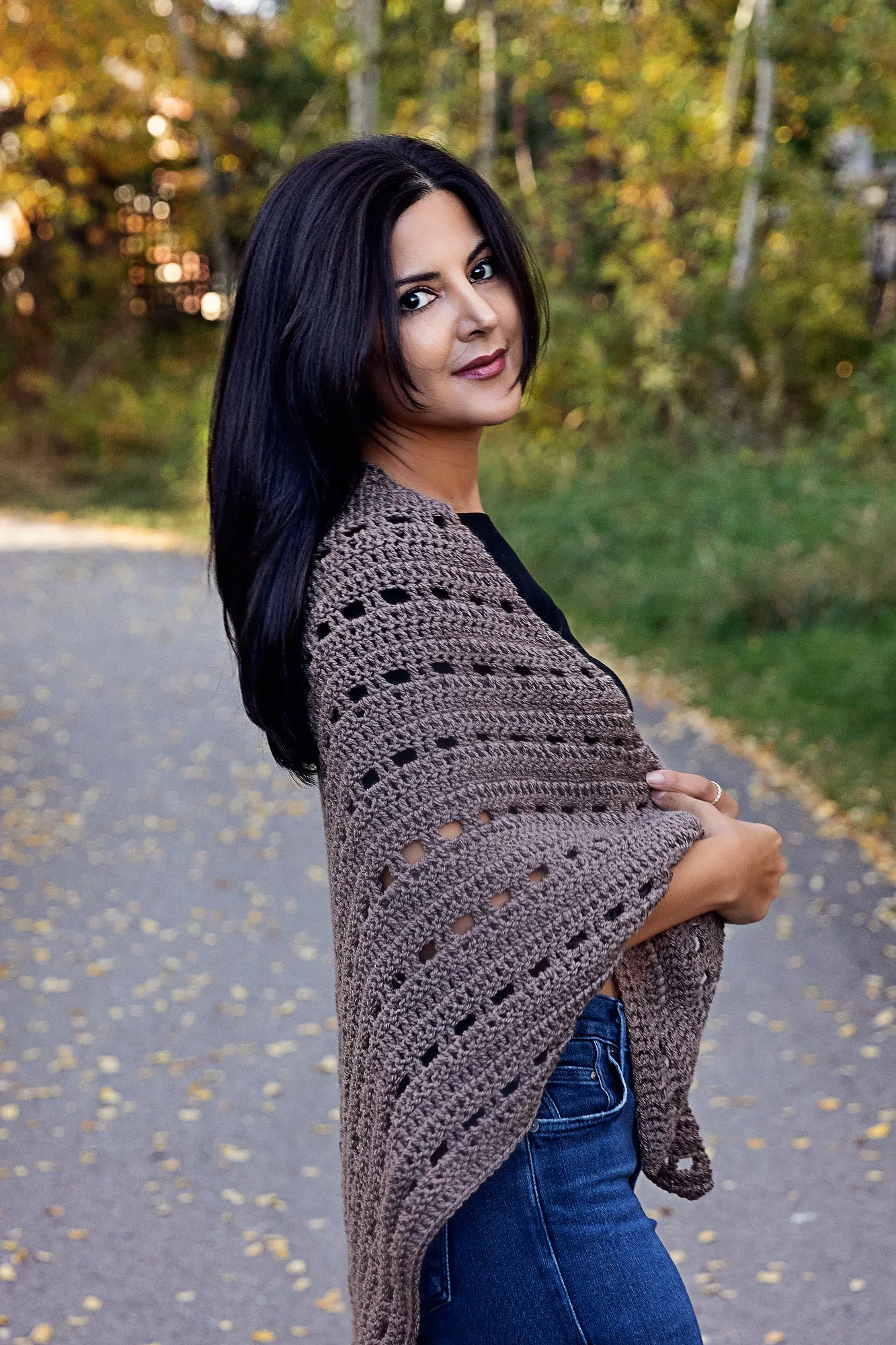 Easy Autumn Triangle Shawl Crochet Pattern