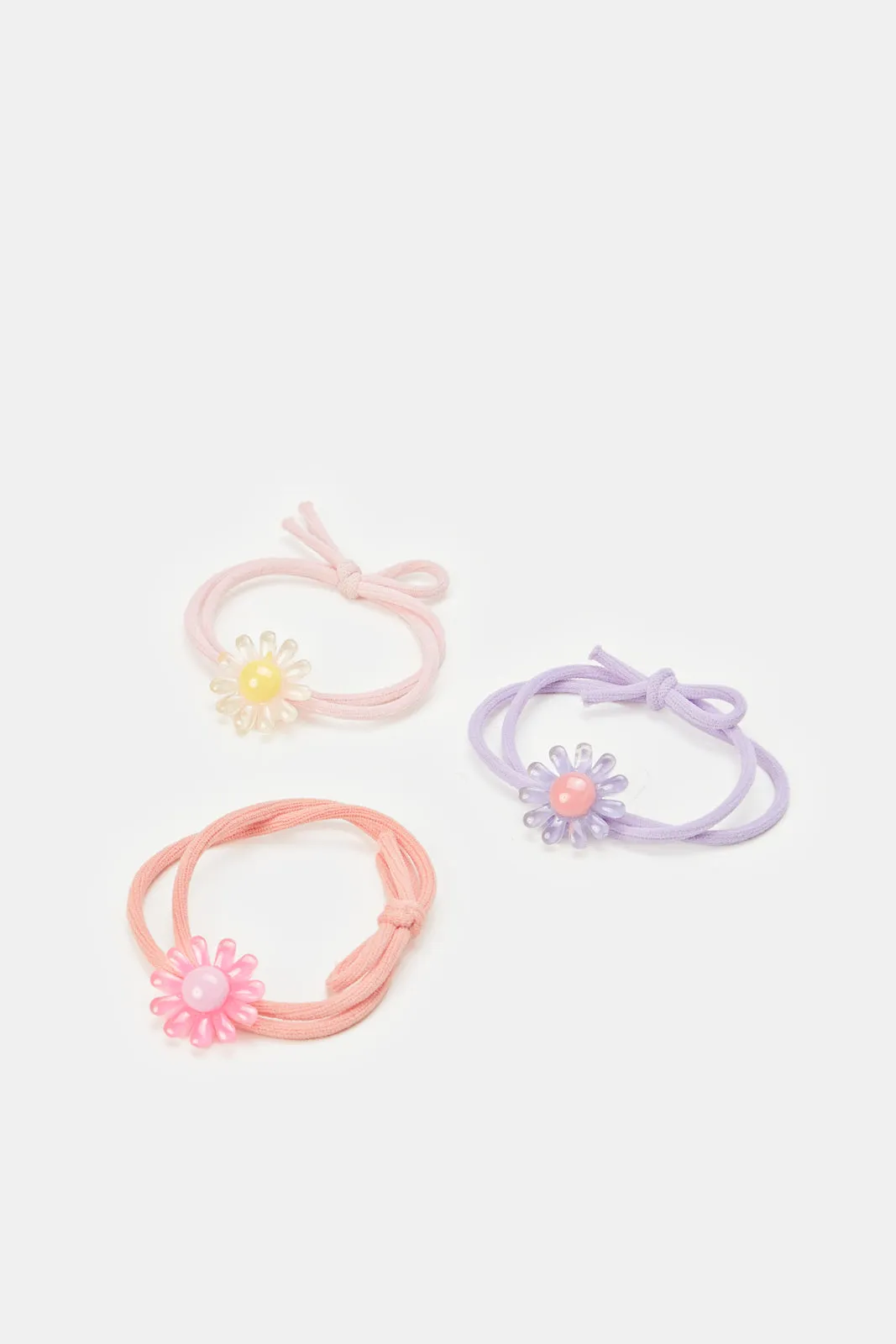 Girls Assorted Embellished Elastic Hair Band Set (3 Piece)