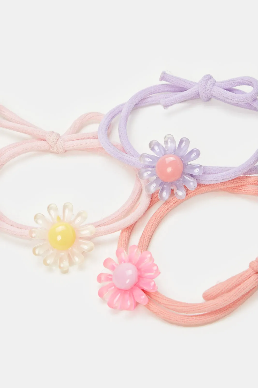 Girls Assorted Embellished Elastic Hair Band Set (3 Piece)